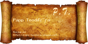 Papp Teodóra névjegykártya